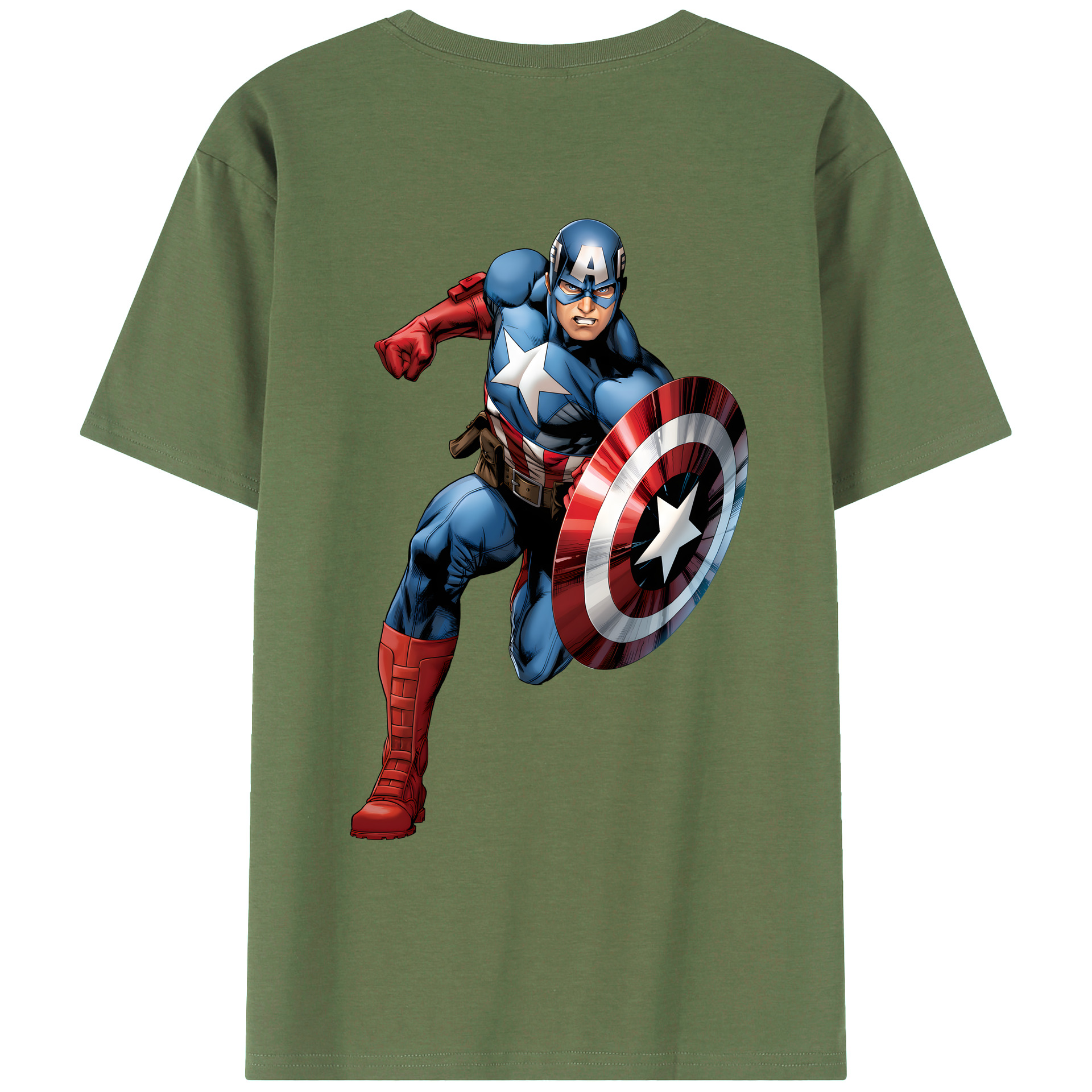 （画像用） アベンジャーズ The Avengers 綿100％ メンズ半袖Tシャツ（バックプリント） 通気性